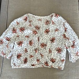 Sage the Label Floral Crop Blouse